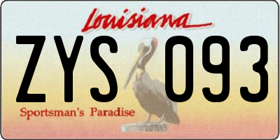 LA license plate ZYS093