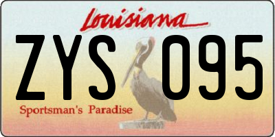 LA license plate ZYS095