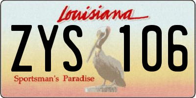 LA license plate ZYS106