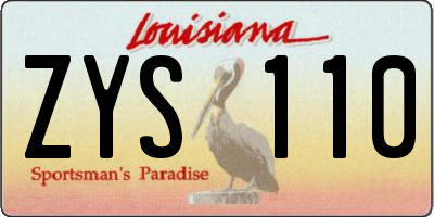 LA license plate ZYS110