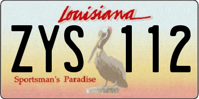 LA license plate ZYS112