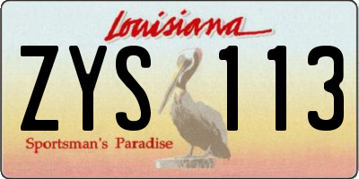 LA license plate ZYS113