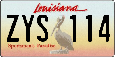 LA license plate ZYS114