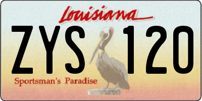 LA license plate ZYS120