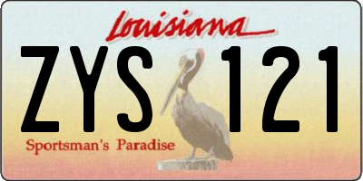 LA license plate ZYS121