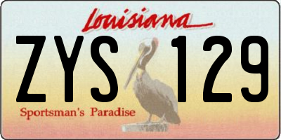 LA license plate ZYS129