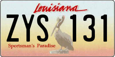 LA license plate ZYS131