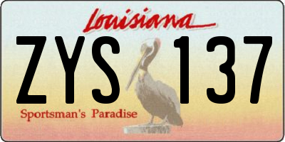 LA license plate ZYS137