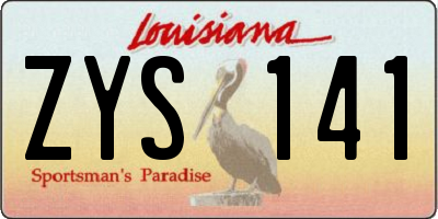 LA license plate ZYS141