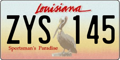 LA license plate ZYS145