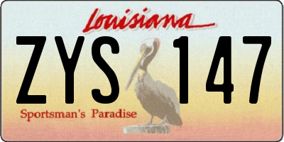 LA license plate ZYS147