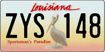LA license plate ZYS148