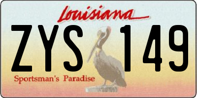 LA license plate ZYS149