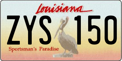 LA license plate ZYS150