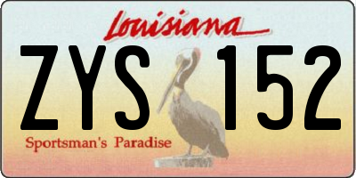 LA license plate ZYS152