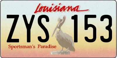 LA license plate ZYS153