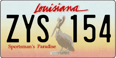 LA license plate ZYS154