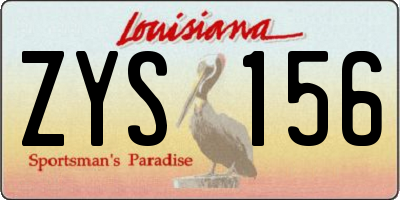 LA license plate ZYS156