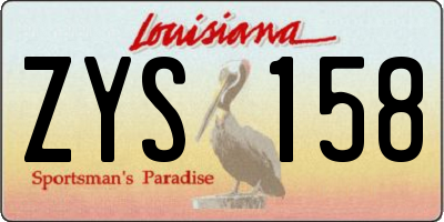 LA license plate ZYS158