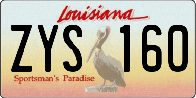 LA license plate ZYS160