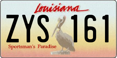 LA license plate ZYS161