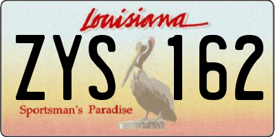 LA license plate ZYS162