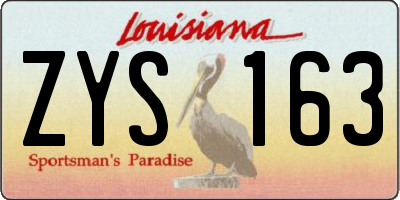 LA license plate ZYS163