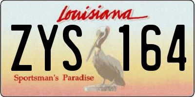 LA license plate ZYS164