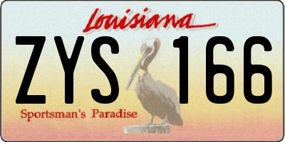 LA license plate ZYS166