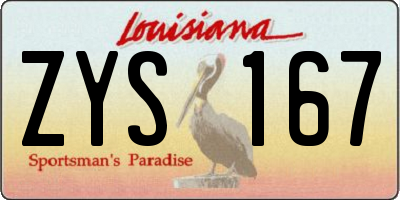 LA license plate ZYS167