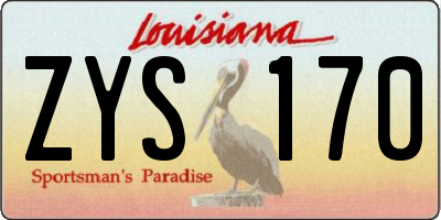 LA license plate ZYS170