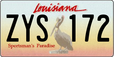 LA license plate ZYS172