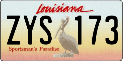 LA license plate ZYS173
