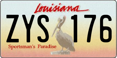 LA license plate ZYS176