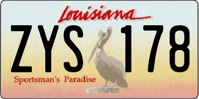 LA license plate ZYS178