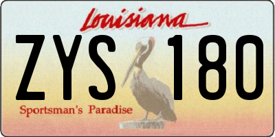 LA license plate ZYS180