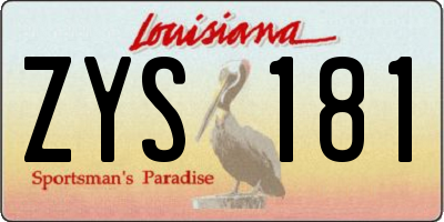 LA license plate ZYS181