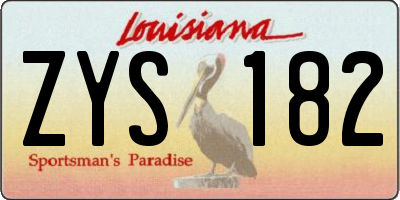 LA license plate ZYS182