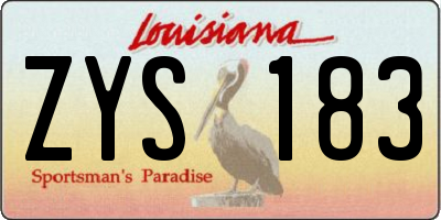 LA license plate ZYS183