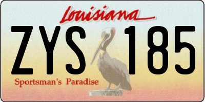 LA license plate ZYS185