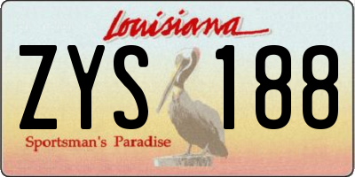 LA license plate ZYS188