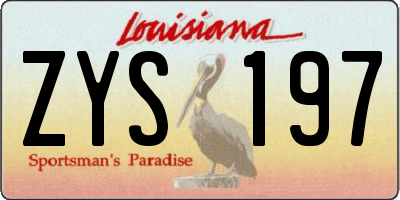 LA license plate ZYS197