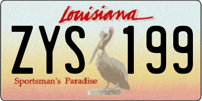 LA license plate ZYS199