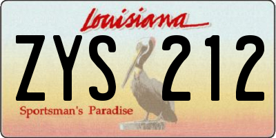 LA license plate ZYS212