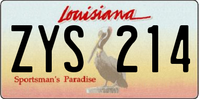 LA license plate ZYS214