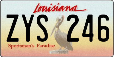 LA license plate ZYS246