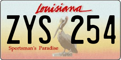 LA license plate ZYS254