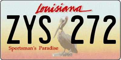 LA license plate ZYS272