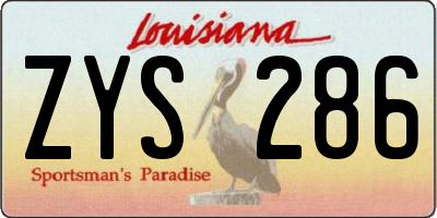 LA license plate ZYS286