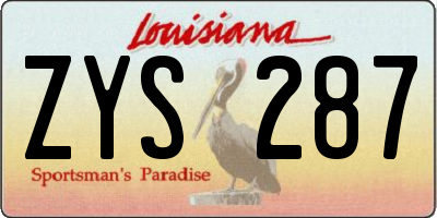 LA license plate ZYS287